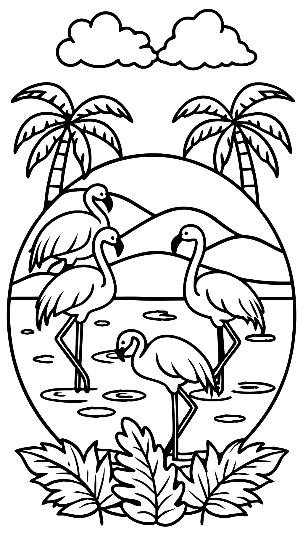 flamingos coloring page